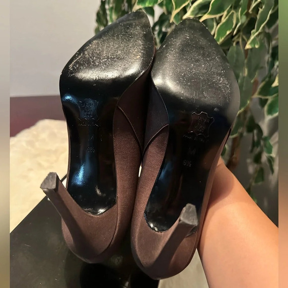 Yves Saint Laurent YSL Garo Chocolate heels size 9.5M(3”) - Picture 11 of 13